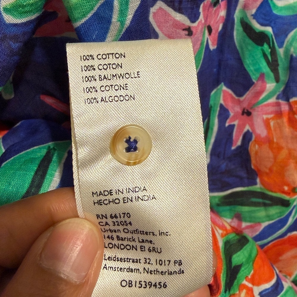 Grace Poole for Anthropologie Printed Blouse Floral Frutal Lightweight Cotton - Picture 6 of 7